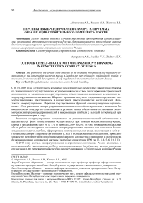 Перспективы брендирования саморегулируемых организаций строительного комплекса России