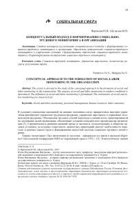 Концептуальный подход к формированию социально-трудового мониторинга в организации