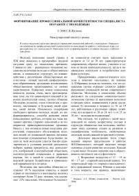 Формирование профессиональной компетентности специалиста по работе с молодежью