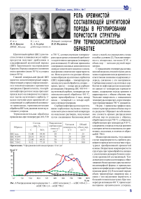 Роль кремнистой составляющей шунгитовой породы в регулировании пористости структуры при термоокислительной обработке