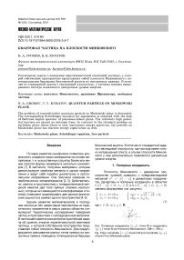 Квантовая частица на плоскости Минковского