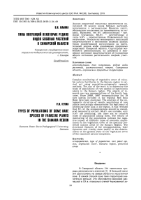 Типы популяций некоторых редких видов бобовых растений в Самарской области