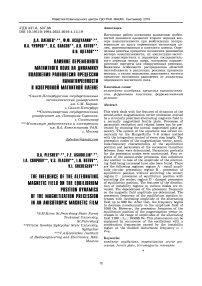 Влияние переменного магнитного поля на динамику положения равновесия прецессии намагниченности в изотропной магнитной пленке