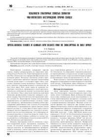 Особенности глобулярных слоистых силикатов Чим-Лоптюгского месторождения горючих сланцев
