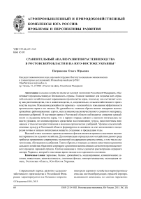 Сравнительный анализ развития растениеводства в Ростовской области и на юго-востоке Украины