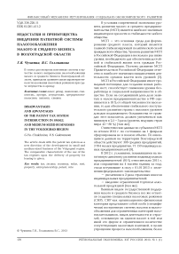 Недостатки и преимущества внедрения патентной системы налогообложения малого и среднего бизнеса в Волгоградской области