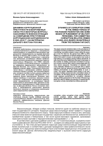 Динамика коррупционной преступности в вооруженных силах РФ и некоторые вопросы наказуемости военнослужащих за совершение преступлений коррупционной направленности в 2002-2018 гг. (на материалах Дальнего Востока России)