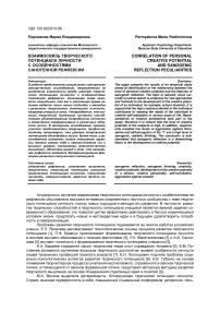 Взаимосвязь творческого потенциала личности с особенностями саногенной рефлексии