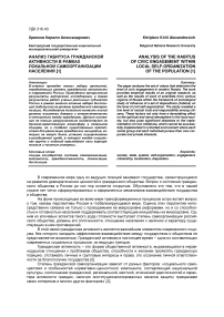 Анализ габитуса гражданской активности в рамках локальной самоорганизации населения