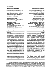 Диагностические возможности методики "топограмма" как инструмента исследования психологической репрезентации студентами образовательной среды вуза