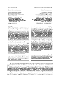 Модель формирования готовности будущего специалиста МВД России к межличностному общению в образовательном процессе вуза