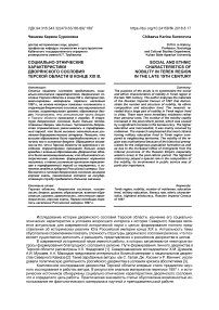 Социально-этнические характеристики дворянского сословия Терской области в конце XIX в