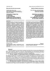 Принципы тождества и различия в обосновании коммуникативной модели пространства культуры