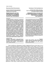 Модернизация сектора обращения с отходами в России: предложения экспертов и населения