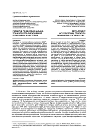 Развитие профессионально-технического образования в Башкирии: из истории