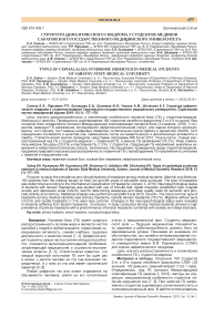 Структура цефалгического синдрома у студентов-медиков Саратовского государственного медицинского университета