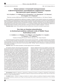 Новые данные o титановой минерализации в фенитизированных докембрийских карбонатных породах быстринской серии Среднего Тимана