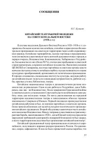 Китайский театр рабочей молодежи на советском Дальнем Востоке (1930-е гг.)