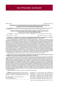 Особенности электрофоретической подвижности эритроцитов у пациентов на программном гемодиализе