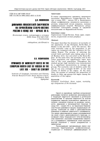 Динамика показателей смертности на европейском северо-востоке России в конце XIX - начале XX в