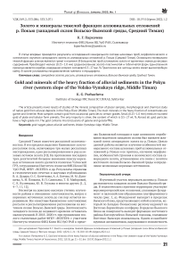 Золото и минералы тяжелой фракции аллювиальных отложений р. Покью (западный склон Вольско-Вымской гряды, Средний Тиман)