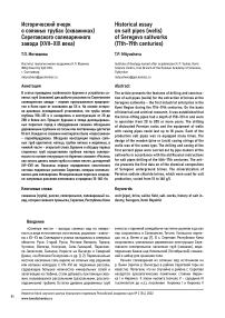 Исторический очерк о соляных трубах (скважинах) Сереговского солеваренного завода (XVII-XIX века)
