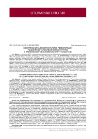 Комплексная оценка результатов реабилитации пациентов старшей возрастной группы с хронической сенсоневральной тугоухостью