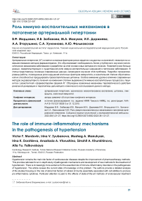 Роль иммуно-воспалительных механизмов в патогенезе артериальной гипертонии