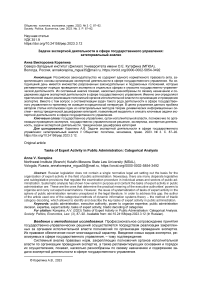 Задачи экспертной деятельности в сфере государственного управления: категориальный анализ