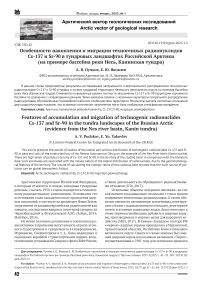 Особенности накопления и миграции техногенных радионуклидов Cs-137 и Sr-90 в тундровых ландшафтах российской Арктики (на примере бассейна реки Несь, Канинская тундра)