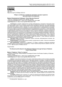 Общее и особенное в профессии дипломата глазами студентов: кросскультурное исследование