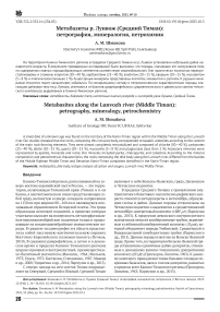 Метабазиты р. Лунвож (Средний Тиман): петрография, минералогия, петрохимия