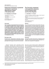 Кавказская компонента в динамике численности населения европейского севера и Республики Коми