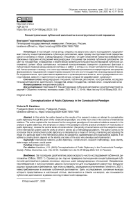 Концептуализация публичной дипломатии в конструктивистской парадигме