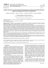 Opinion dynamics on prevention and treatment of sexually transmitted infections against the background of COVID-19 pandemic