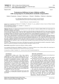 Testosterone deficiency in type 2 diabetes mellitus with varying degrees of carbohydrate metabolic compensation