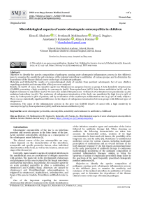 Microbiological aspects of acute odontogenic osteomyelitis in children