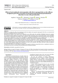 Effect of metronidazole microcapsules with silver nanoparticles on the efficacy of alginate gel in the correction of structural and functional periodontium disorders in rats with periodontitis