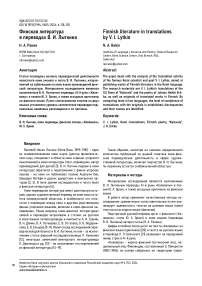 Финская литература в переводах В. И. Лыткина