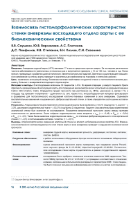 Взаимосвязь гистоморфологических характеристик стенки аневризмы восходящего отдела аорты с ее биомеханическими свойствами