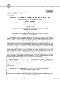 Influence of synthesis conditions on chabazite zeolite crystallization in LiOH solution