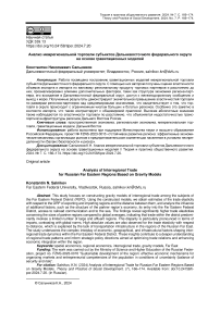 Анализ межрегиональной торговли субъектов Дальневосточного федерального округа на основе гравитационных моделей