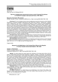 Причины модификации внешнеполитических усилий Турецкой Республики в отношении государств Центральной Азии в 1991-2022 гг