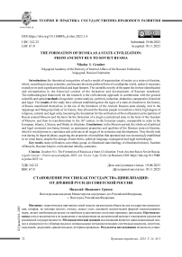 Становление России как государства-цивилизации: от Древней Руси до Советской России