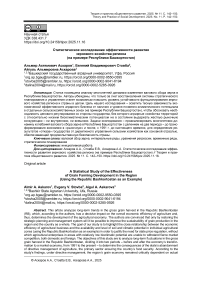 Статистическое исследование эффективности развития зернового хозяйства региона (на примере Республики Башкортостан)