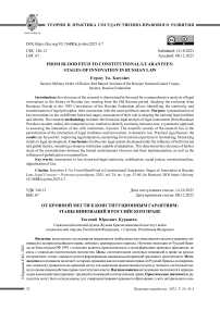 От кровной мести к конституционным гарантиям: этапы инноваций в российском праве