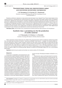 Каолинитовые глины как перспективное сырье для получения цеолитовых материалов