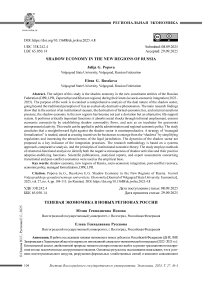 Теневая экономика в новых регионах России