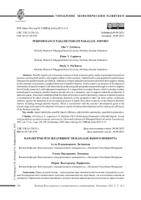 Параметры результативности параллельного импорта