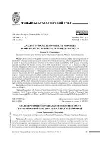 Анализ приоритетов социальной ответственности в нефинансовой отчетности российских компаний